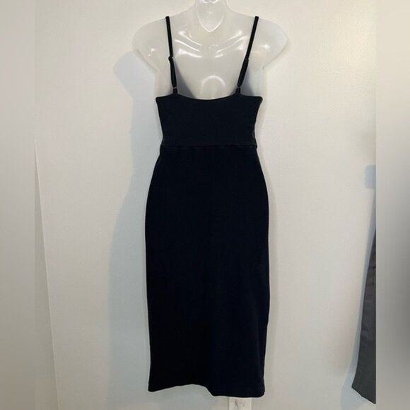 H&M Black Twist Knot Sleeveless Midi Dress Size Small - Picture 2 of 6
